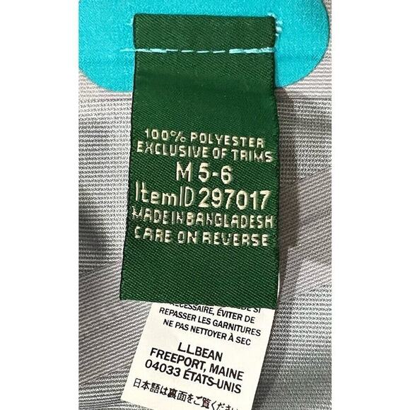 L.L. Bean Double Up Outerwear System Rain Jacket Girls Sz M 5-6 Teal *flaw Arm - Picture 10 of 14